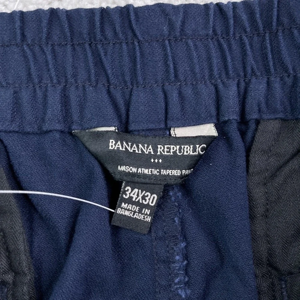 NEW Banana‎ Republic Pants Mens 34x30 Blue Mason Athletic Tapered Elastic Waist